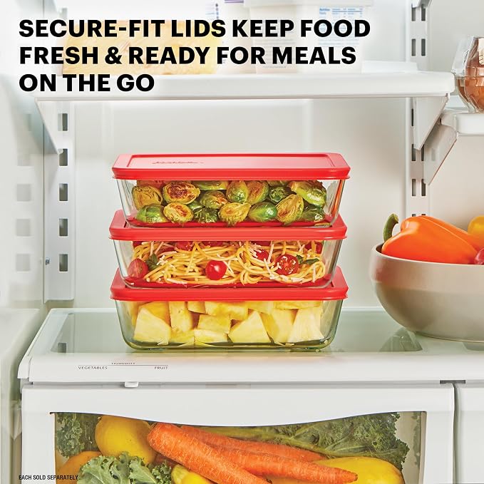 Pyrex Simply Store 6 Cup Glass Food Storage Container, BPA-Free Lids | BPA-free lid, freezer, dishwasher & microwave safe