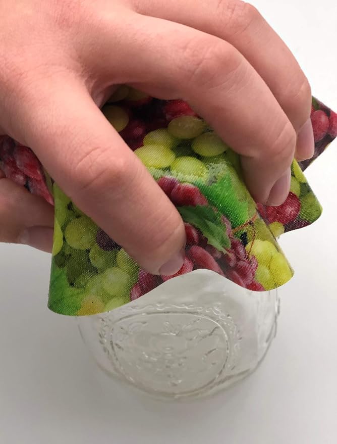 Andreas Silicone Jar Opener, Grapes – 6.25" Non-Slip Lid Gripper & Garlic Peeler, Dishwasher Safe, Multi-Use, Durable Silicone & Fabric, Made in the USA, JO-10