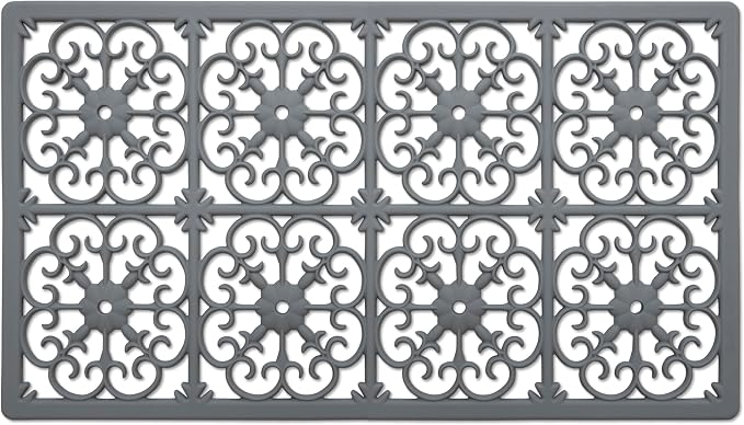 GASARÉ, Extra Large, Thick, Silicone Trivet for Hot Dishes, Pots, and Pans, Heat Resistant Mat for Countertop, Hot Pad for Kitchen, Easy to Clean, 21 x 12 x 3/8 Inches, Gray