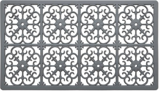 GASARÉ, Extra Large, Thick, Silicone Trivet for Hot Dishes, Pots, and Pans, Heat Resistant Mat for Countertop, Hot Pad for Kitchen, Easy to Clean, 21 x 12 x 3/8 Inches, Gray