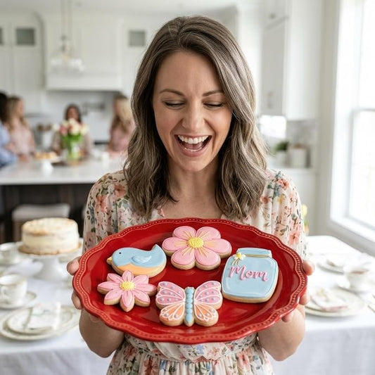 Ann Clark 5-Pc Mother's Day Flower Garden Cookie Cutter Set Made in USA, Butterfly, Bird, Flower, Daisy, Mason Jar