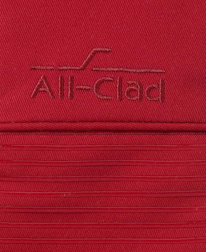 All-Clad Silicone Oven Mitts: Heat Resistant up to 500 Degrees - 100% Cotton & Silicone, 14"x7" Oven Mitt for Kitchen and Barbeque, 2-Pack, Chili