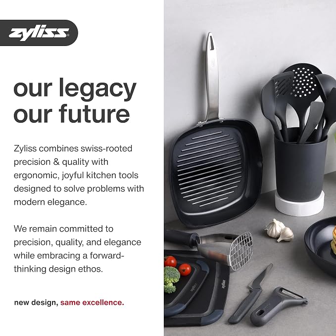 Zyliss Susi 3 Garlic Press - Garlic and Ginger Mincer - Built-In Cleaner - Garlic Crusher, Mincer and Peeler - Dishwasher Safe - Cast Aluminum