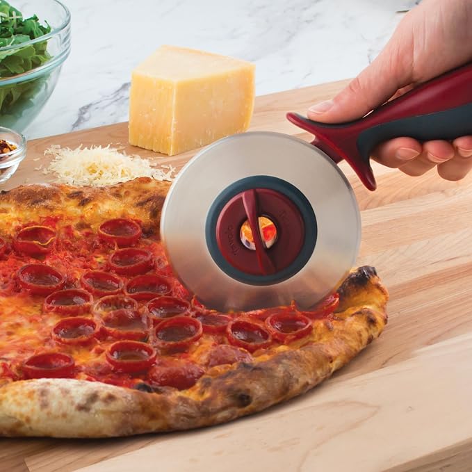 Tovolo Dual-Pizza Wheel, 2 Interchangeable Stainless Steel Blades, Dishwasher Safe