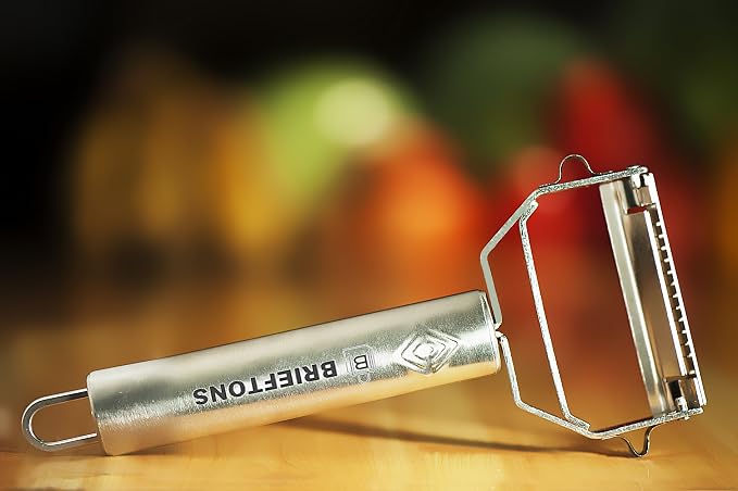 Brieftons Julienne Peeler/Cutter/Slicer: Serrated Stainless Steel Fruit/Vegetable Peeler & Julienne Slicer