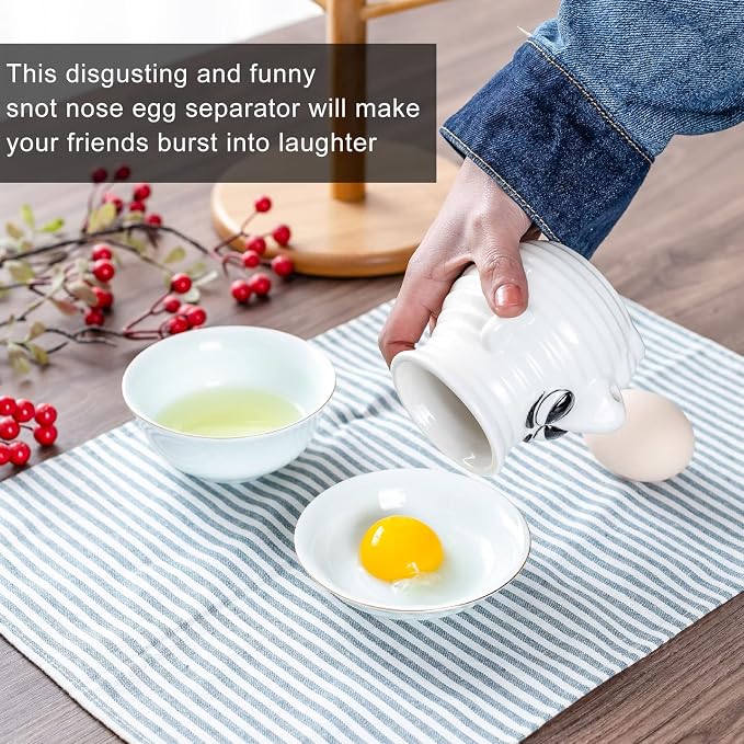 Yolk White Separator, Funny Snot Nose shape Egg Separator Time Saving Egg Whites Strainer Filter Divider Kitchen Baking Gadget