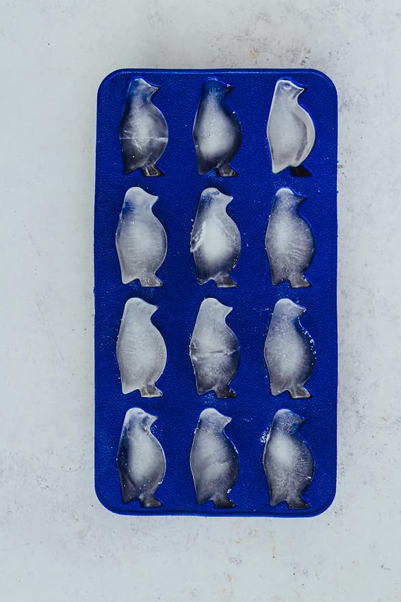 BarCraft KCBCICEPENG Silicone Ice Cube Tray with Novelty Penguin Moulds, Blue, 26 x 12cm