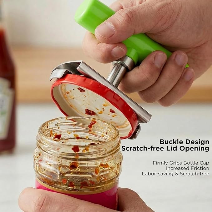 2Pcs Adjustable Jar Opener, Stainless Steel Labor-Saving Can Opener for Weak Hands Seniors, Universal Bottle Lid Gripper Tool for All Size Jars & Bottles