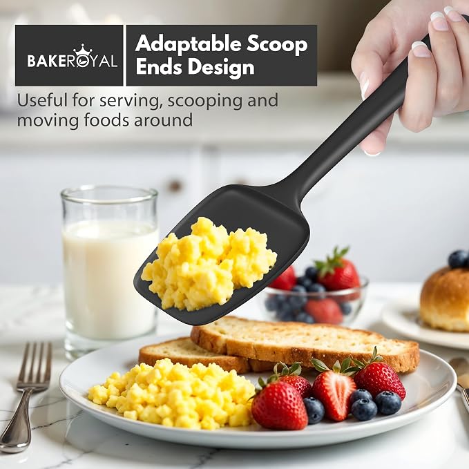 BakeRoyal Silicone Spatulas Set - Black