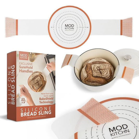 Silicone Bread Sling, Exclusive SureHold Handles, Silicone Sourdough Baking Sling, the Bread Mat for Bread Making Tools, Sourdough Bread Baking Supplies (1)