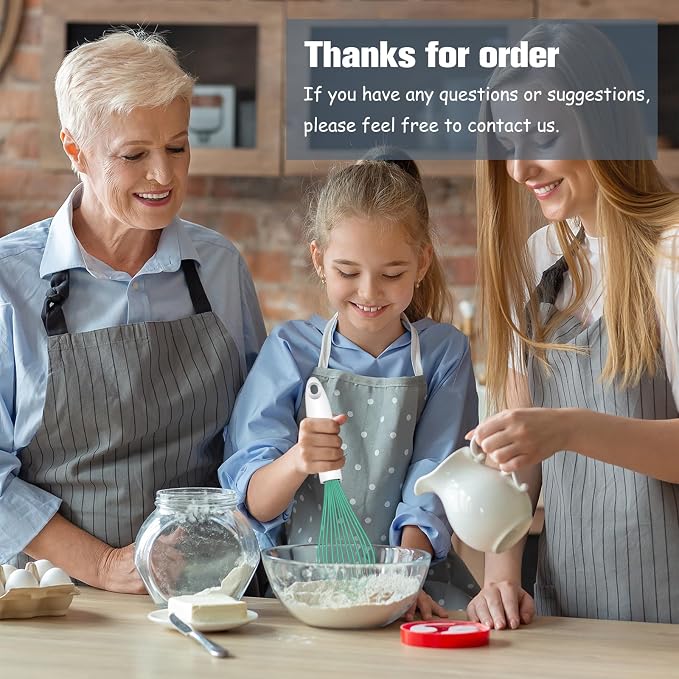 OYV Teal Silicone Whisk, Sealed Waterproof Design Set of 3, Professional Kitchen Whisks for Cooking Non-Scratch, Silicone&Stainless Steel Whisk, Heat Resistant 480°F Rubber wisk, BPA free
