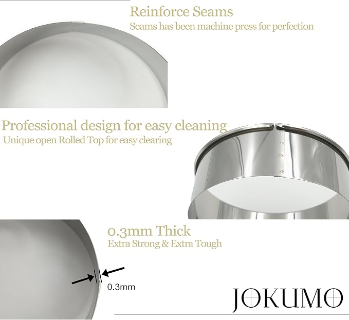 12 Piece Plain Round Pastry/Cookie Cutter Set Heavy Duty Commercial Grade 18/8 304 Stainless Steel - Metal Marked Size – Perfect For Cooking Enthusiast