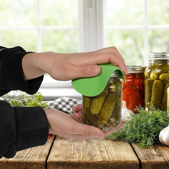 Gjinxi 4PCs Rubber Jar Openers, Multi-Function Bottle Opener Gripper Pad | for Seniors with Arthritis Weak Hands, Non-Slip Jar Grippers, for Easy Opening Jars, Kitchen Easy Top Opener Tool