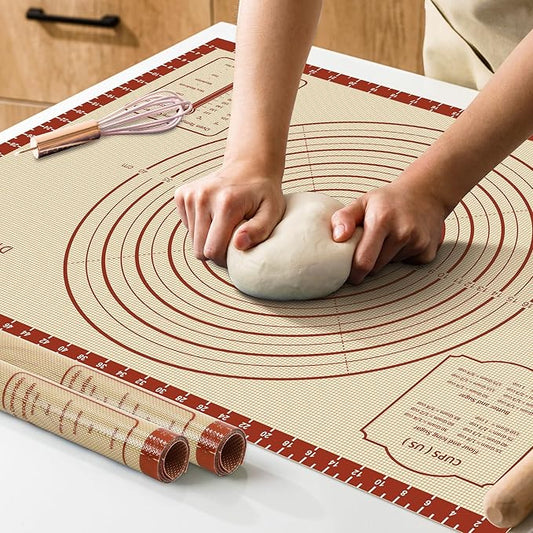 DANIA & DEAN Silicone Baking Mat, 28x20 Large Pastry Mat with Measurements | 2026 Upgraded Extra Thick Non-Slip Reusable Counter Mat for Sourdough Bread Pie Crust Pizza Dough Rolling Kneading