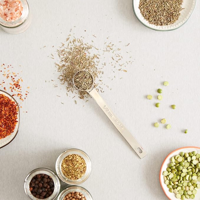 RSVP International Endurance Kitchen Collection Open Stock Measuring Spoon, Stainless Steel, Dishwasher Safe, 0.5-Teaspoon