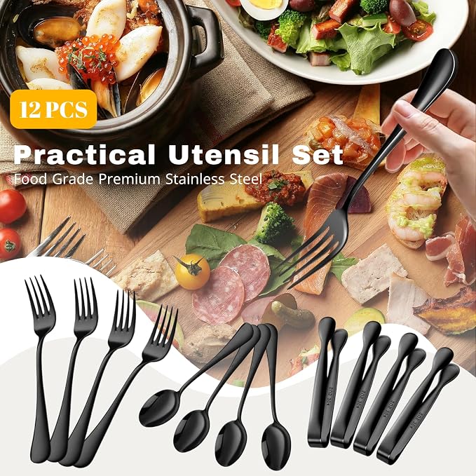 Charcuterie Board Accessories Set - 56PCS Charcuterie Utensils Kit, 6 Cheese Knife Set, Spoons & Forks, Stainless Bowls, Cheese Labels & Stands for Cheese Board & Grazing (Black Walnut)