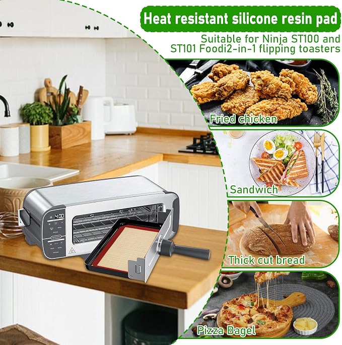 4 Pack 16.5" x 11.6" Reusable Silicone Baking Mat for Cake Pan/16 x11 Cheesecake Pan/Toaster Oven/XL Air Fryer,16" Food Grade Silicone Mat for Baking Sheet, Non-Stick&Reusable