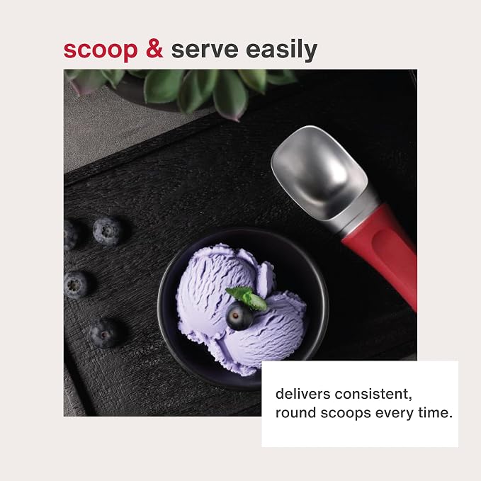 Zyliss Ice Cream Scoop - Stainless Steel Ice Cream Scoop - Dishwasher-Safe Scooper with Eco-Friendly Handle - Natural Beige