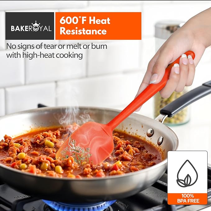 BakeRoyal Silicone Spatulas Set - Orange