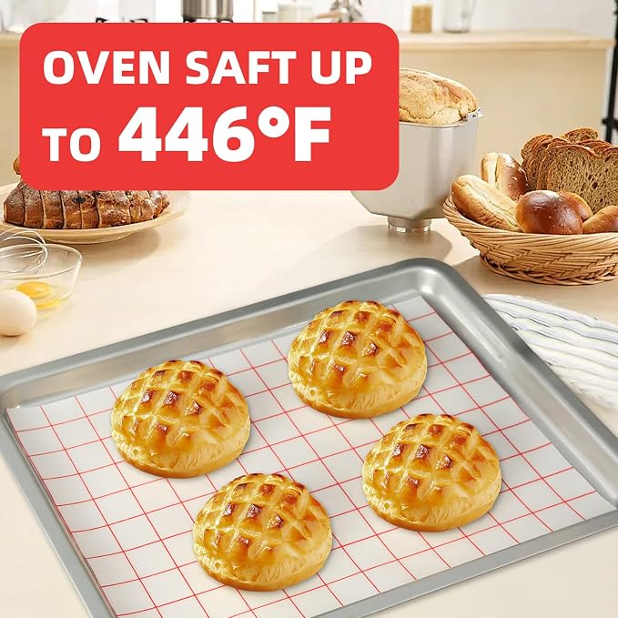 Silicone Baking Mat Roll 16IN*5FT Free Cutting, Non-Slip Pastry Mat, Non-Stick Reusable Air Fryer Liner, Oven Liners, Counter Mat, Freeze Dryer Mat, Easily Cut to Size Fit All Ovens Pans Tins Dishes