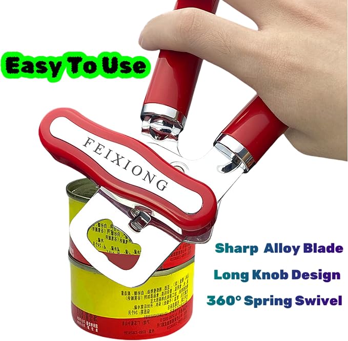 2026 mechanical multifunctional kitchen best can opener ，Sharp Professional Grade Blade for effortless ，Easy to Use ，multi function manual nice can opener heavy duty smooth edge for elderly