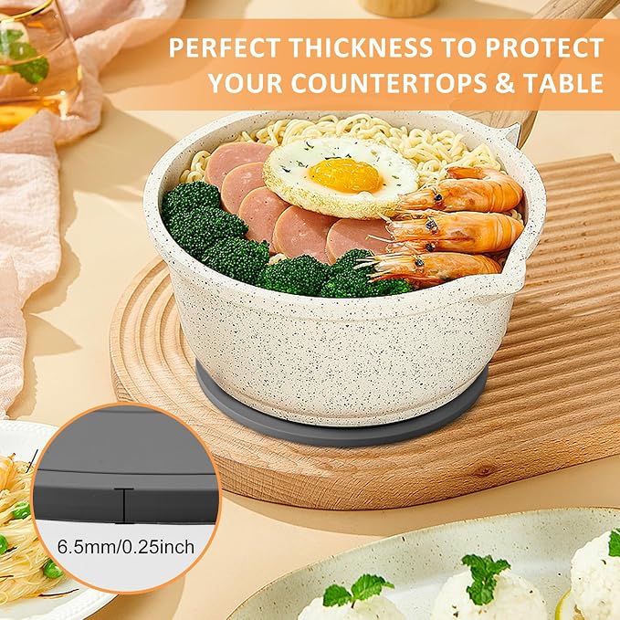 Silicone Trivet Mats 6 Pack Trivets for Hot Dishes Hot Pads for Kitchen, Trivets for Hot Pots and Pans,Heat-Resistant Non-Slip Dinner Plate Mat (Gray)