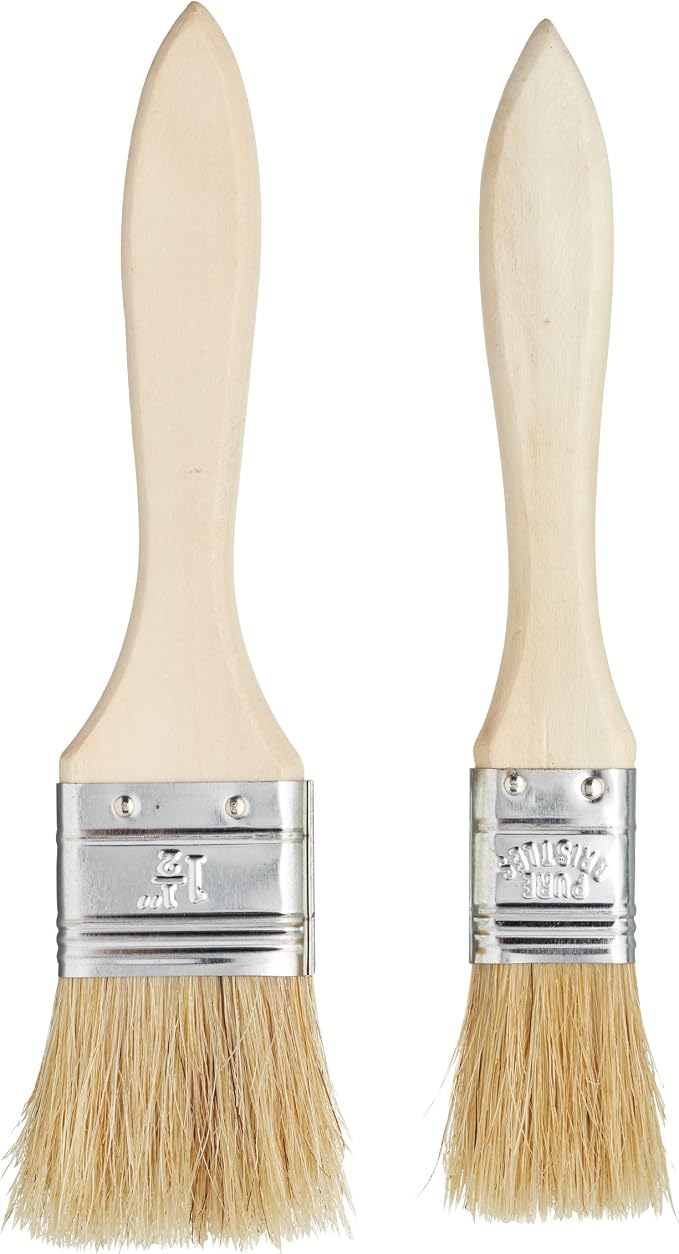 KitchenCraft Wide Wooden Basting/Pastry Brush Set (2 Pieces)