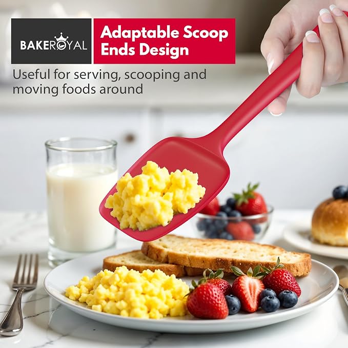BakeRoyal Silicone Spatulas Set - Red