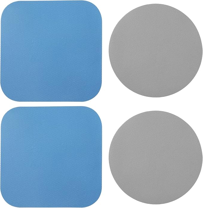 LUTER 4pcs Jar Opener Gripper Pad for Seniors with Weak Hands, Rubber | Multi-function Silicone Bottle Opener Lid Cap Rubber Gripper Pads Kitchen Coasters Gadgets, Blue, Gray