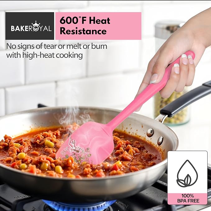 BakeRoyal Silicone Spatulas Set - Pink