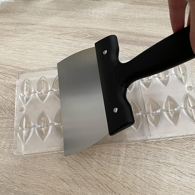 Goldbaking Coating Spatula for Chocolate Scraper Stainless Steel Dough Scraper (small)