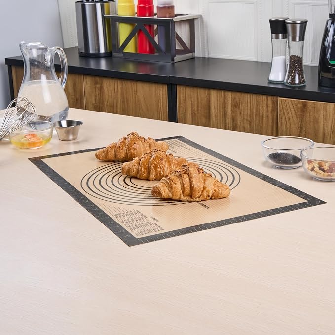 Restaurantware Silicone Baking Mat - 1 Case - 23.6 x 15.7 Inches - Non-Stick Pastry Mat for Dough Rolling - Heat-Resistant, Durable, Anti-Slip Liner - Black