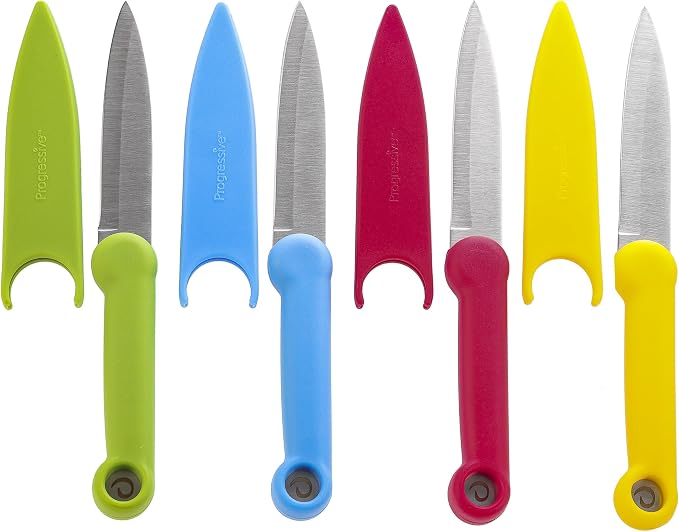 PREPWORKS Food Safety Paring Knives – Set of 3, Color-Coded for Safe Food Preparation