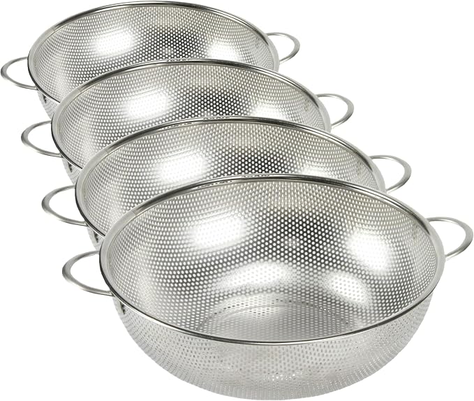 Chef Craft Select Microperforated Colander, 5 Quart, Stainless Steel (Pack of 4)