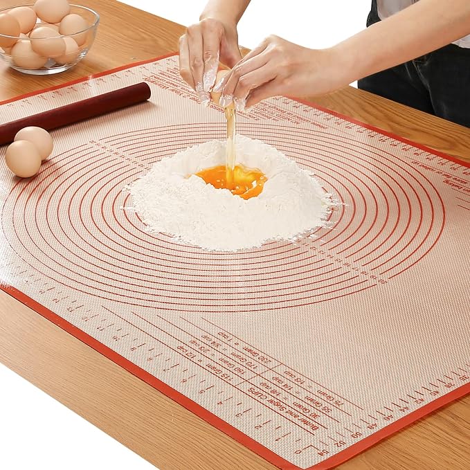 Silicone Pastry Mat 36x24 Inch Nonstick Baking Mat -Perfect for Dough, Pastry, Dough Rolling, Kneading Board, Pie Crust, Fondant, Pasta/Pizza, Kitchen Counter Mat