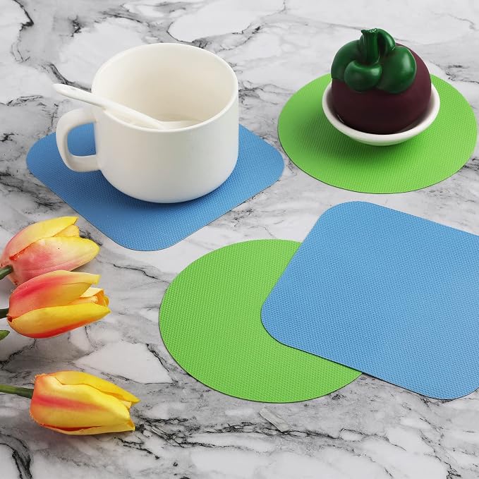 LUTER 4pcs Jar Opener Gripper Pad for Seniors with Weak Hands, Rubber | Multi-function Silicone Bottle Opener Lid Cap Rubber Gripper Pads Kitchen Coasters Gadgets, Light Blue, Green