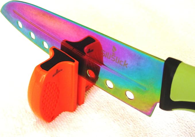 Knife Sharpener Compact And Portable For Easy Storage And Transport - Kitchen Knife Sharpener With Dual Stage Sharpening And Non-slip Base (orange, 3x2.25x1") - Pocket Knife Sharpener
