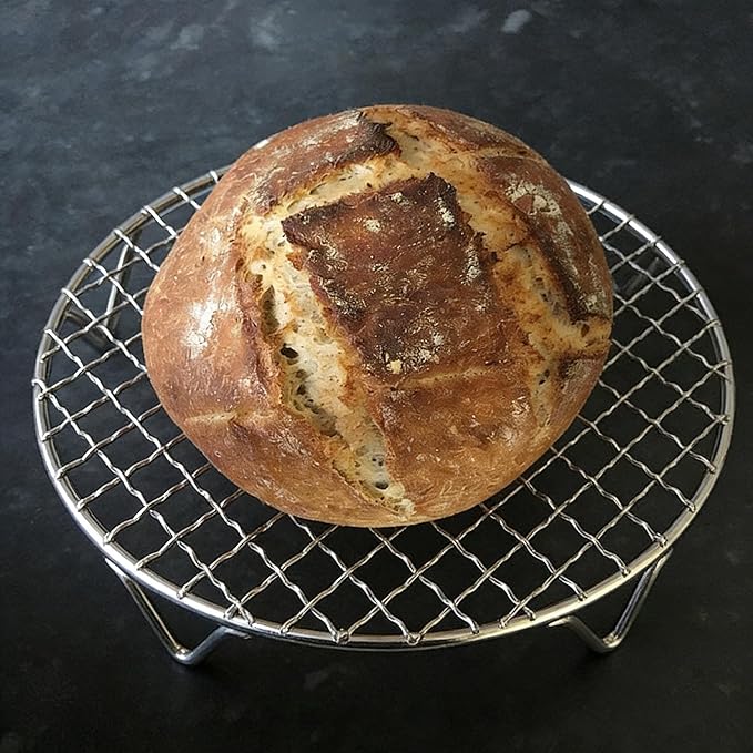 5 Inch Round Cooking Rack, Stainless Steel Wire Baking Rack with Stable Legs for Oven, Air Fryer, BBQ, Roasting, Cooling