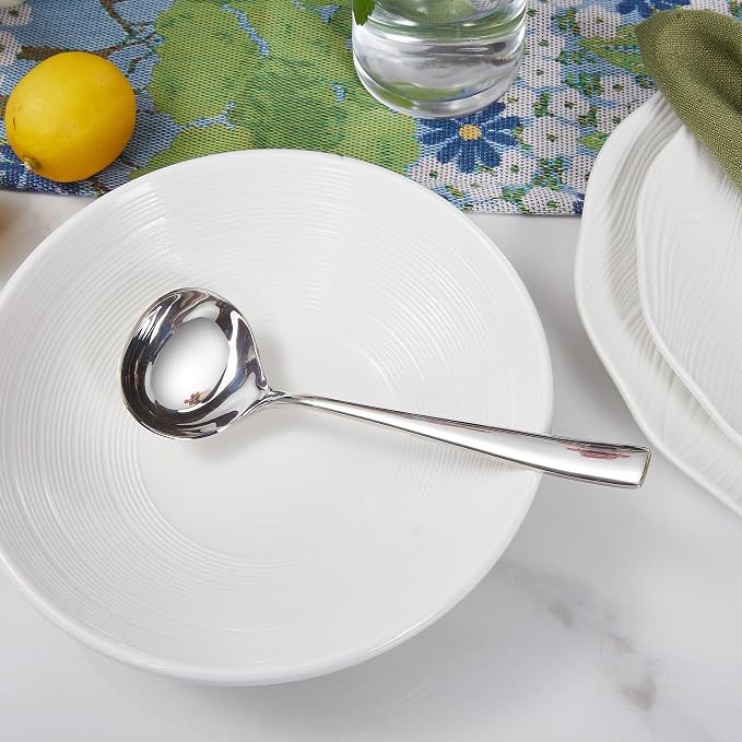 KEAWELL Louis 7.5 Inches Gravy Ladle, 18/10 Stainless Steel Mini Ladle, Dishwasher Safe (2)
