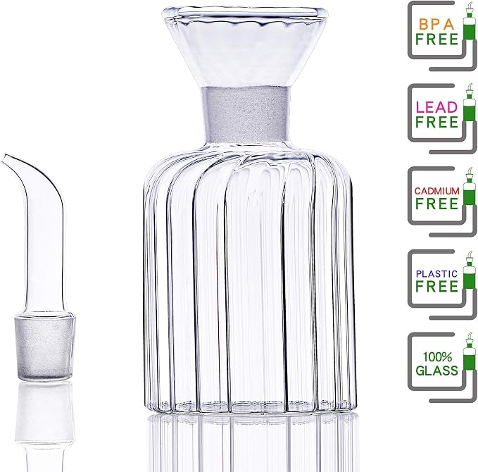 5 oz Glass Oil Dispenser Bottle,No Funnel Needed Cruet Decanter