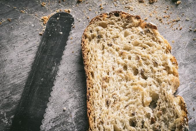 Offset Bread Knife Cozzini Cutlery Imports 9 in. Blade - Choose Your Color - Home and Commercial Kitchen (Black)