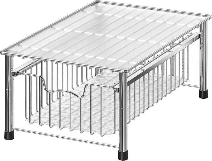 Simple Houseware Stackable Basket Drawer, Chrome