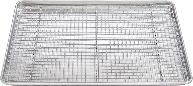 Mrs. Anderson's Baking Professional Cooling Rack, Heavy Duty Steel, Fits Two-Thirds Sheet Pans, 21 x 14.5 x 0.75-Inches