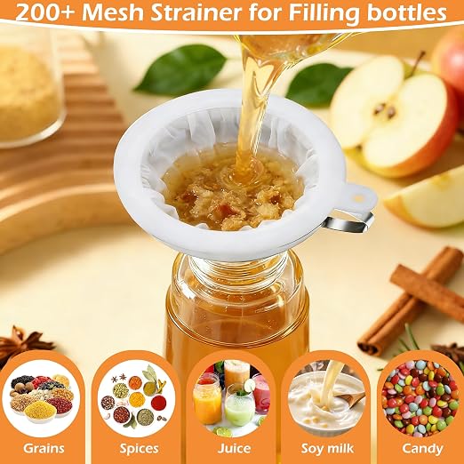 6 Pack Stainless Steel Canning Funnel for Filling Mason Jar with Mesh Strainer, Wide & Narrow Mouth Funnels for Kitchen Use, Filling Bottles & Dry Ingredients, Kitchen Gadgets Canning Supplies Kit