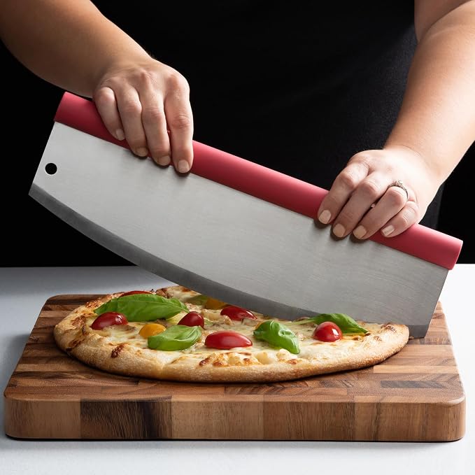 Fantes Rocking Pizza Cutter, Stainless Steel with Blade Guard and Comfort Handle, The Italian Market Original since 1906