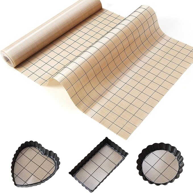 Silicone Baking Mat Roll 12IN*8FT Free Cutting, Non-Slip Pastry Mat, Non-Stick Reusable Air Fryer Liner, Oven Liners, Counter Mat, Freeze Dryer Mat, Easily Cut to Size Fit All Ovens Pans Tins Dishes