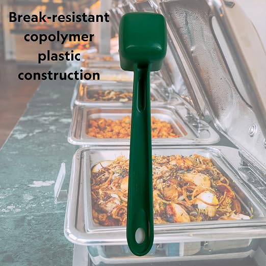 Rite-Size 4 oz. Solid Square Server Portion Utensil, Copolymer Plastic Heat Resistant Professional Cooking Tool, Green