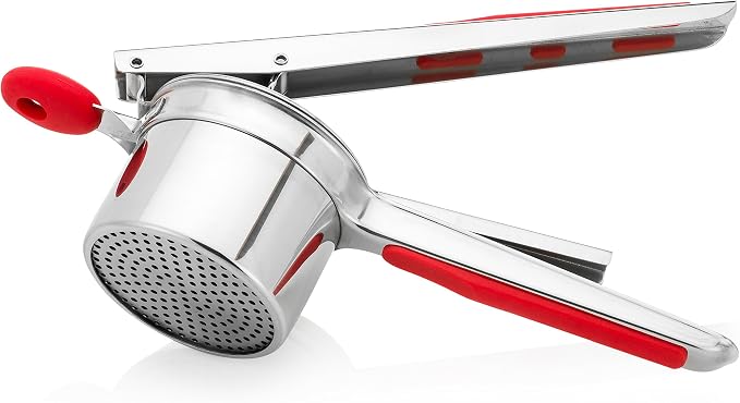 Potato Ricer Set with 3 Ricing Discs (Fine, Medium, Coarse) - Premium Stainless Steel Baby Food Strainer, Fruit Masher, and Food Press with Ergonomic Comfort Grip