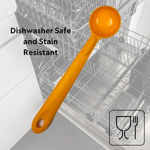 Rite-Size 2 oz. Solid Round Circle Server Portion Utensil, Copolymer Plastic Heat Resistant Professional Cooking Tool, Yellow