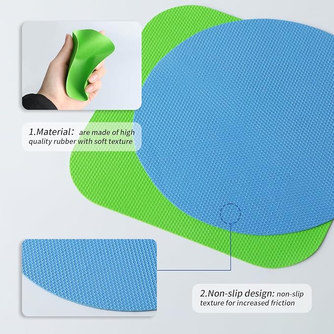 Imeepa 8PCS Rubber Jar Opener Gripper Pads for Seniors (Light Blue+Green) | Non-Slip Rubber Grips Open Tight Jars Easily. Ideal for Arthritis, Weak Hands. 8-Piece Set, Versatile For Bottles & Cans